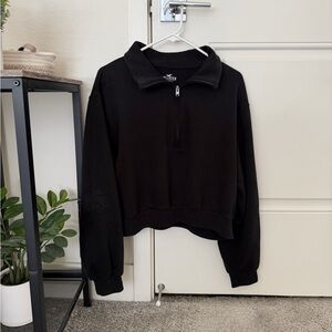 Hollister Black Quarter Zip Sweatshirt